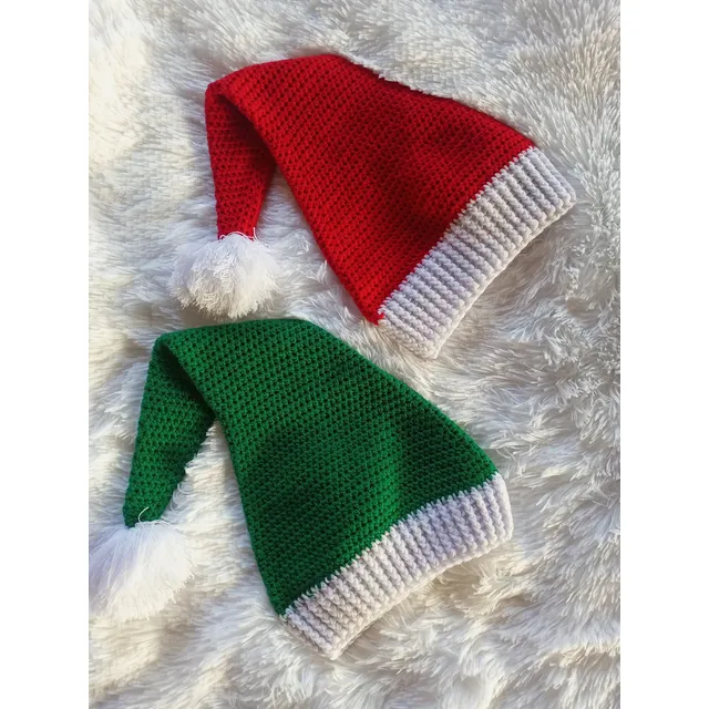 Gorros De Navidad, Tejidos A Mano Con Técnica A Crochet