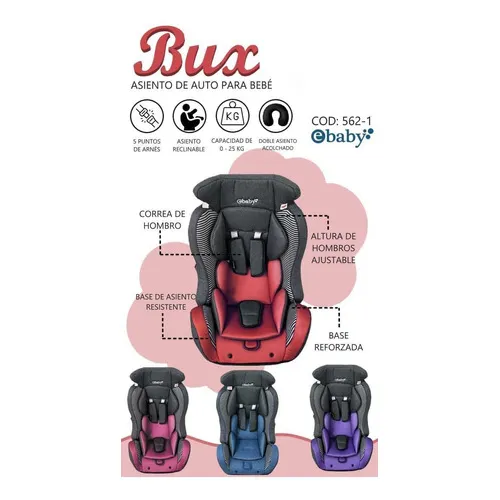 Silla De Auto Para Bebe Ebaby Ev562 Bux Nuevos Colores Color Rojo Color