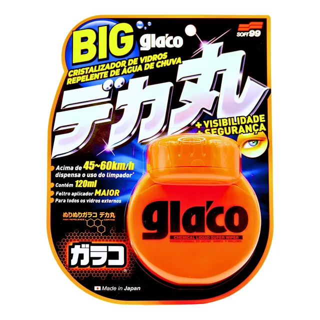 Glaco Big 120ml - Cristalizador Vidros Repele Água - Soft99
