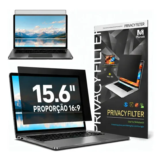 Película de Privacidade 15.6" para Notebook Anti Reflexo e Luz Azul