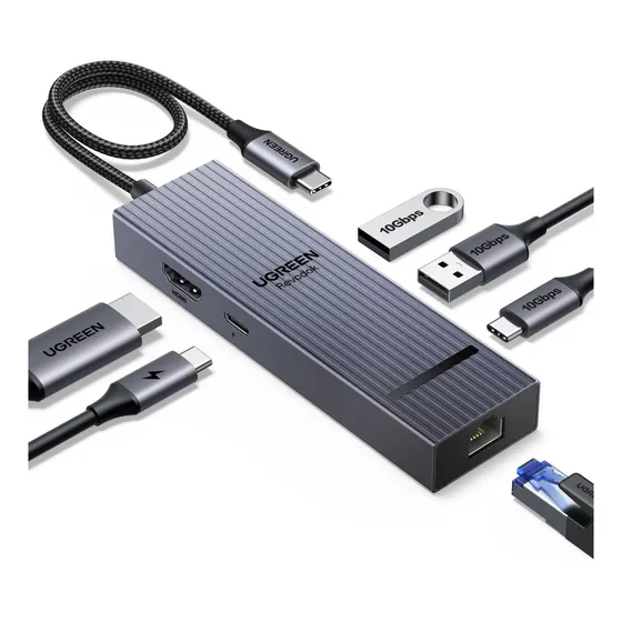 Ugreen Revodok Pro 6 En 1 Usb C Hub Gigabit Ethernet Con De