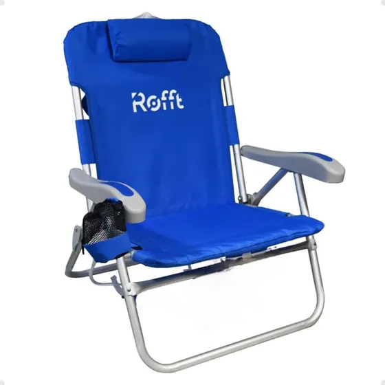 Silla Reposera Aluminio 5370 Rofft Overzise 5 Posiciones Mochila Bolso De Guardado