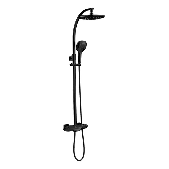Set De Ducha Foglia Matte Black Marca Bari