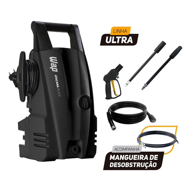 Desobstruidora E Lavadora De Alta Pressão Wap Atacama Black Ultra 1400w 1500 Psi