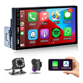 Auto Estéreo 1 Din 7 Pulgadas Carplay & Android Auto Cámara Auto Estéreo 1 Din 7 Pulgadas Carplay & Android Auto Cámara