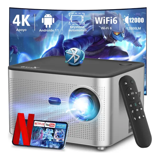 Proyector 4k Wifi Android 11 Led 1080p Hd Bt 16000 Lúmenes