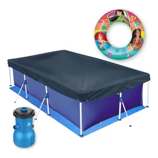 Kit Piscina 3700 L + Capa E Forro Mor + Bomba 3028lt 110v Kit Piscina 3700 L + Capa E Forro Mor + Bomba 3028lt 110v