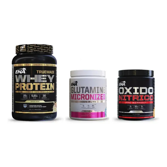 Combo Recuperación Proteína + Oxido Nitrico + Glutamina Ena