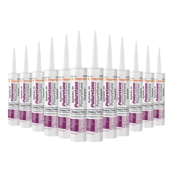 Sellador De Poliuretano Blanco, 12 Piezas, Truper