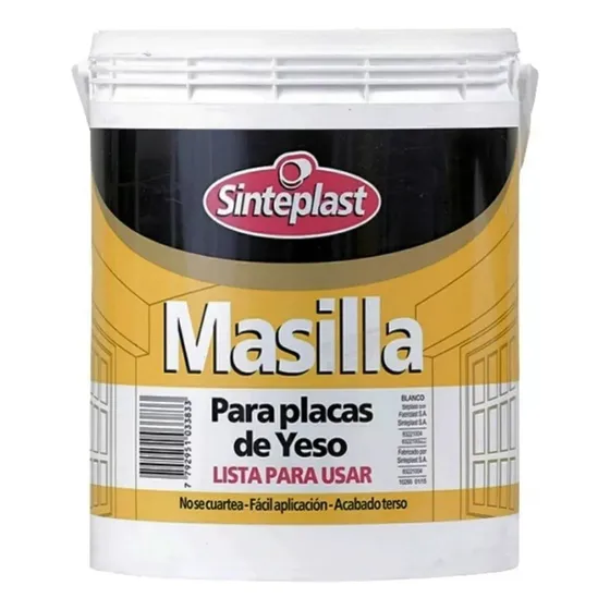 Masilla Para Yeso 18 Kg Sinteplast Pronto Uso Ecopint