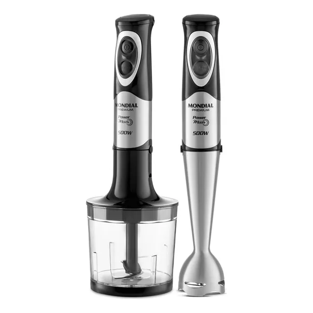 Mixer Mondial Power M-07 preto e aço inoxidável 500W