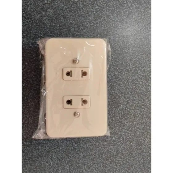Toma Corriente Doble Sin Tierra 110v. (pack De 3 Unidades).