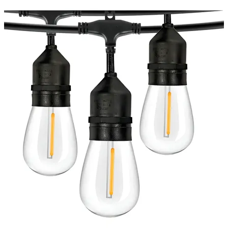 Laspang Guirnalda De Luces Led Exterior 15m 24+2 Focos Led S14 Alto Serie De Luz Vintage