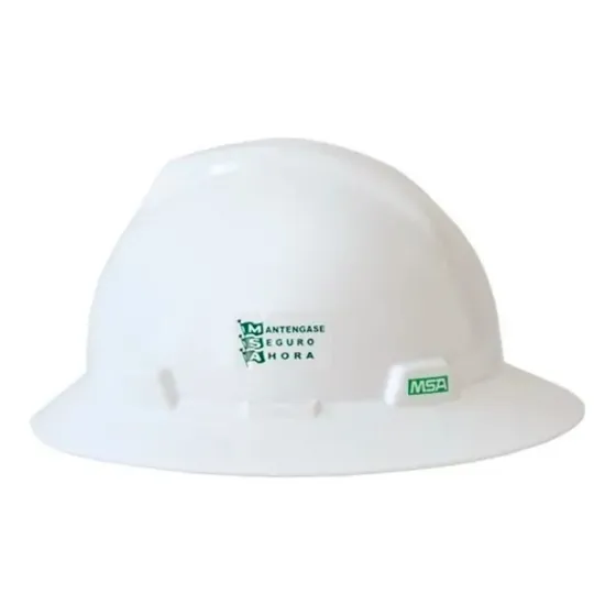 Casco Seguridad Msa V-gard Blanco Ala Ancha Ajuste Matraca Blanco M2303541F
