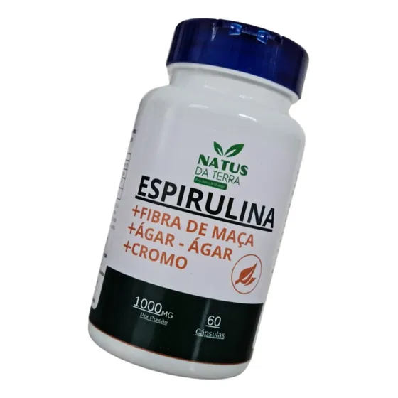 Spirulina Psyllium Agar Agar Picolinato Cromo Fibra De Maçã