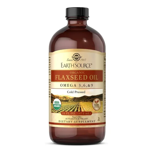 Aceite De Linaza Orgánico Omega 3,6,9 473 Ml Solgar