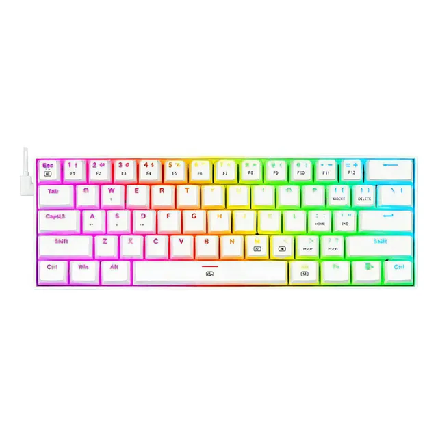 Redragon Dragonborn K630w Teclado Mecánico Red Switch Color Del Teclado Blanco Retroiluminación RGB Idioma Inglés
