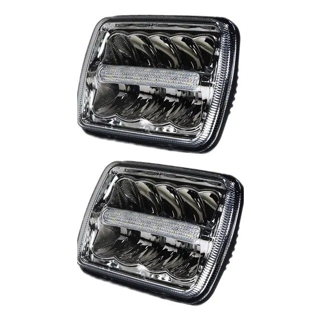 Faros Led Drl 7x6 Pulgadas Jeep Wrangler Cherokee Camiones