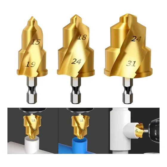 3pcs Broca Escalonada De Elevación Ppr Brocas Para Taladro