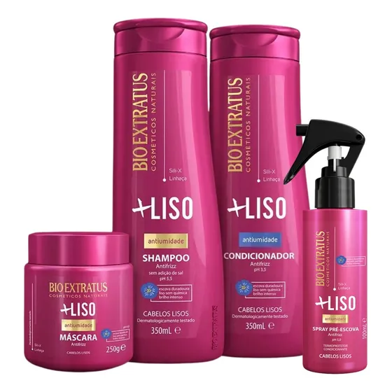 Kit 4x Bio Extratus Mais Liso Pós Progressiva E Hidratante