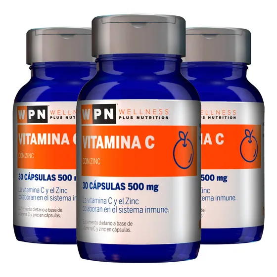Vitamina C Zinc Wpn 90 Días Vitalidad Sistema Inmunológico
