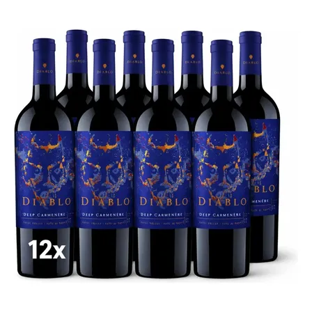 Pack 12 Vino Tinto Diablo Deep Carmenere 750ml