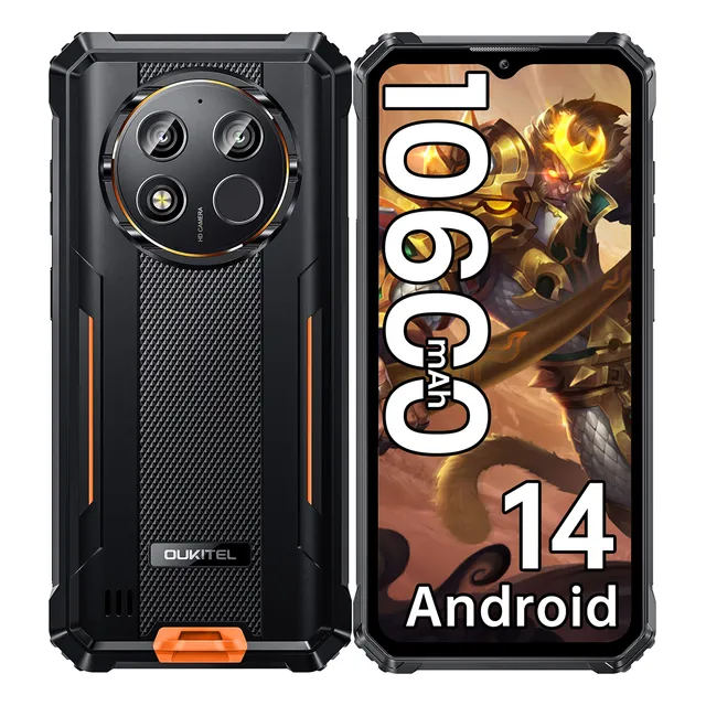 Smartphone Oukitel Wp28e 16gb(4+12)+64gb 10600 Mah Outdoor Teléfono Móvil 6.52 13mp Cámara Ip68 Resistente Al Agua Dual Sim Celular 4g Android 14