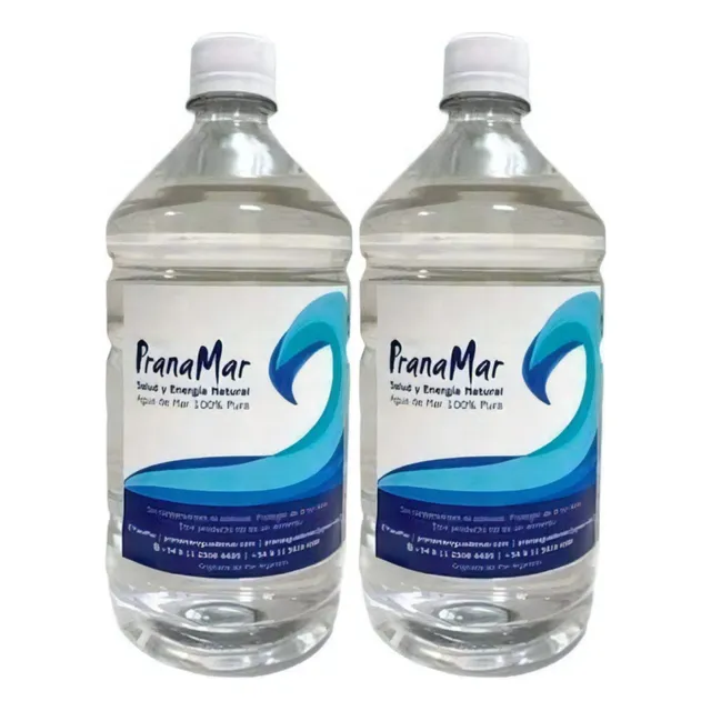 Agua De Mar 100% Pura Mineralizada Pranamar Botella 1l X2