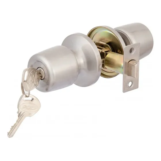 Cerradura Tubular Acceso Inoxidable Bt Pomo 8000 Poli Color Plateado
