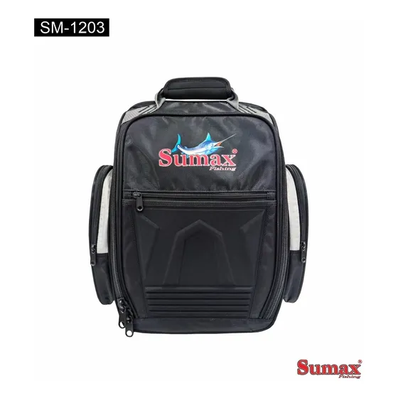 Bolsa Mochila Pesca Sumax Sm-1203 Com 3 Estojos - Preto