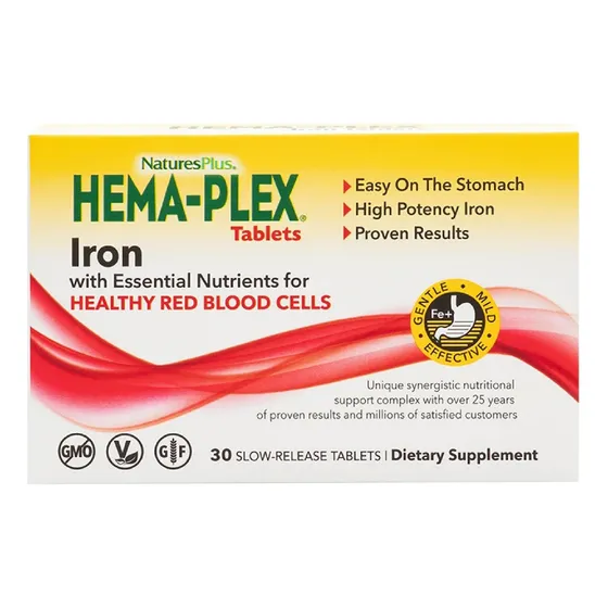 Suplemento Hema-plex Iron De Natures Plus 30 Comprimidos De
