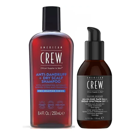 Shampoo Anticaspa + Balsamo Post Afeitado American Crew