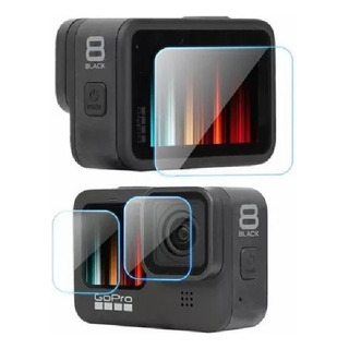 Conjunto Película Vidro Temperado Gopro Hero 8 Lcd E Lente Conjunto Película Vidro Temperado Gopro Hero 8 Lcd E Lente