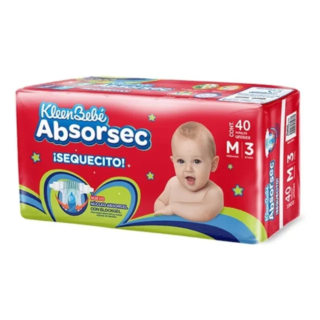 Pañal Kleen Bebé Absorsec Mediano 160pz Género Sin género Talla Mediano (M)
