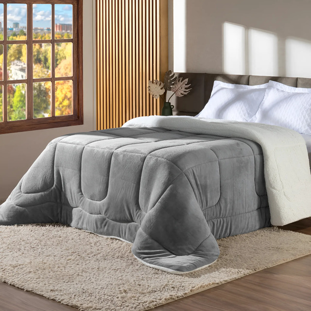 Cobertor Queen Grosso Coberdrom Lã Dupla Face