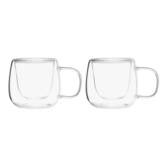 Dupla De Xícaras Café Parede Dupla Borossilicato Mimo Style