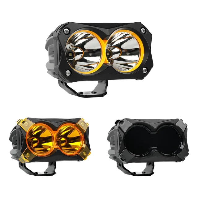 Par De Faros Led Premium 30w Micas Ambar Y Negra 