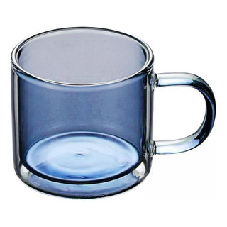 2 Taza De Vidrio De 250 Ml Con Aislamiento Térmico De Azul 2 Taza De Vidrio De 250 Ml Con Aislamiento Térmico De Azul