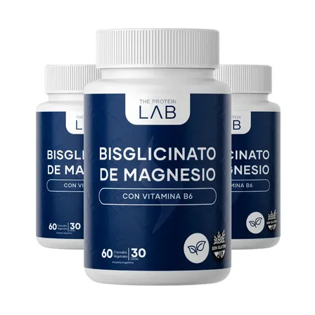 Bisglicinato de magnesio The Protein Lab en cápsula Sin sabor 3 packs de 60 un