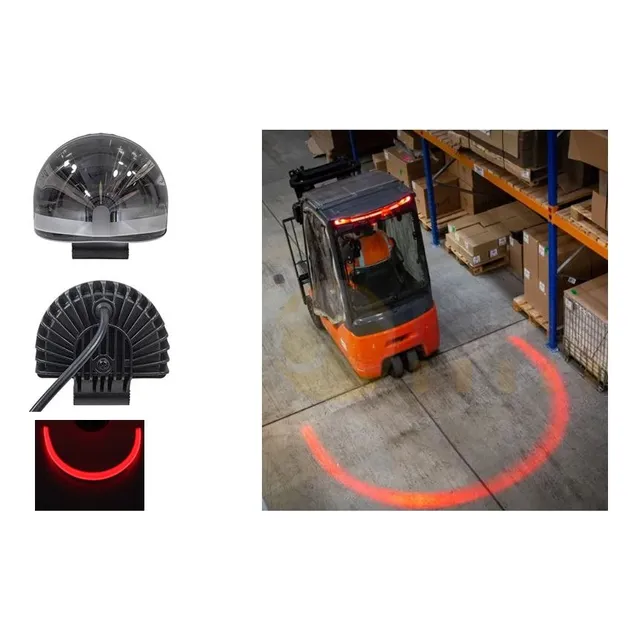 Faro Color Rojo, Led Circulo Curvo 12v-24v-36v P/montacargas