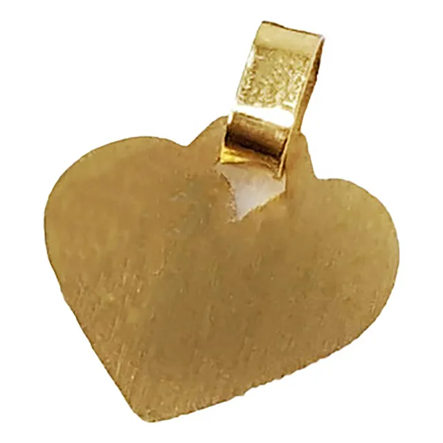 Dije Medalla Corazon Oro 18 Kts Con Grabado Chica 1x1 Cm