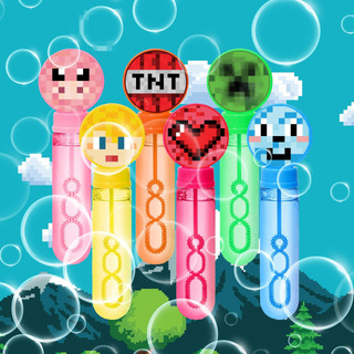 24 Varitas De Burbujas Pixel Para Fiestas Infantiles, Regalo 24 Varitas De Burbujas Pixel Para Fiestas Infantiles, Regalo