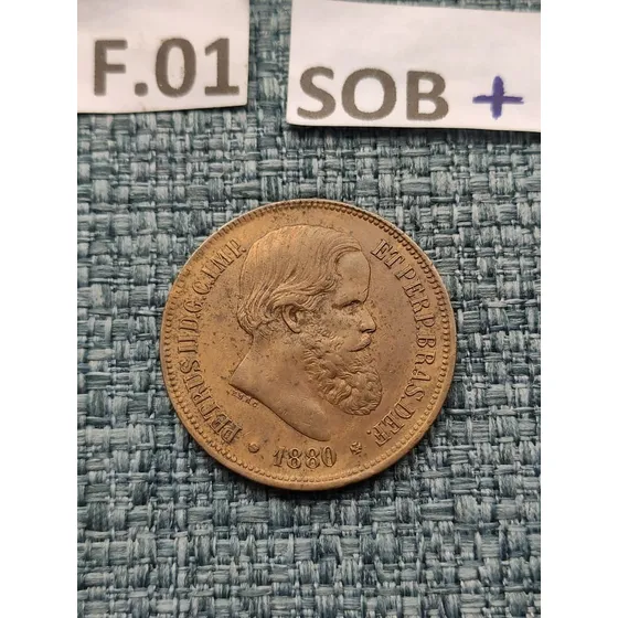 Moeda De Bronze Império De 40 Réis De 1880 - Sob + F1