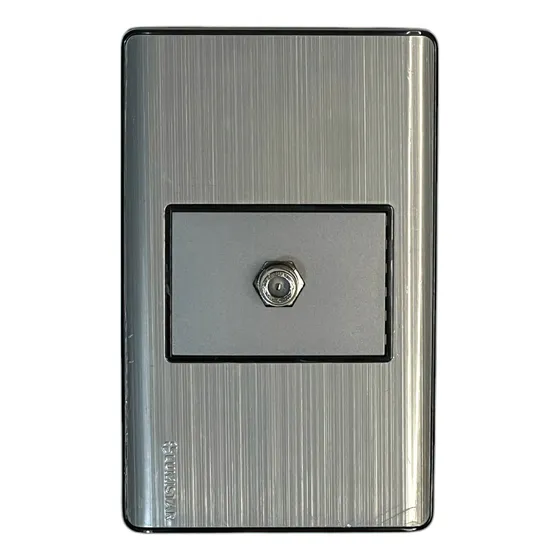 Toma Coaxial Para Empotrar Lumistar Linea Elite Plata