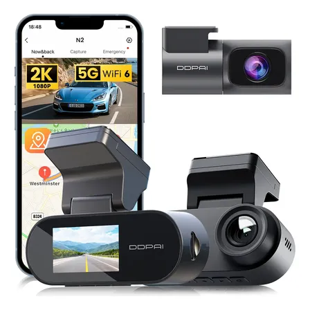 Ddpai N2 Dual Câmera Veicular 2k+1080p Adas Ips 1,9'' Wifi