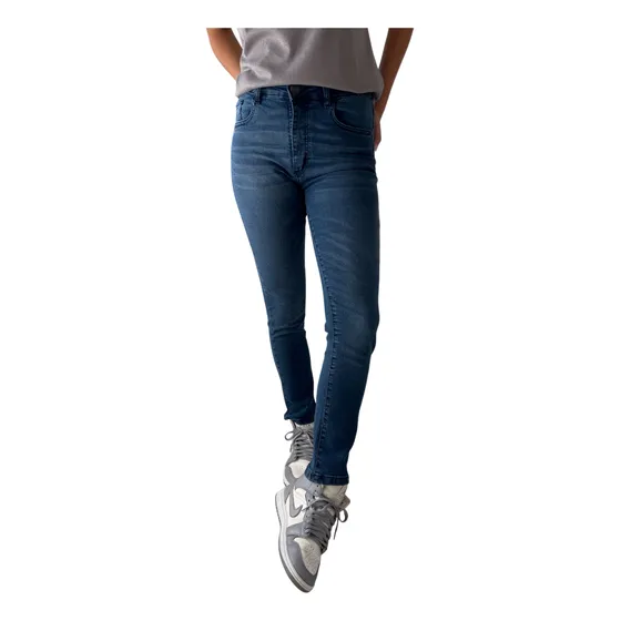 Jean Mujer Regular Azul Clasico - Chupin Elastizado.