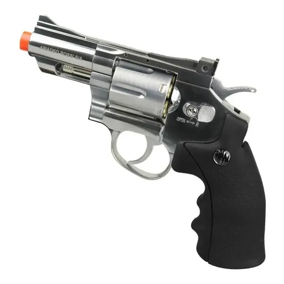 Revólver airsoft Rossi Wingun 708S calibre 4.5 mm 313 ft/s co2 niquelado
