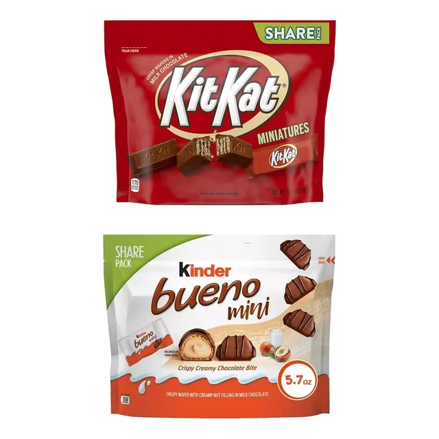 2 Pack Kit Kat Miniatures 282g + Kinder Bueno Bites 162g