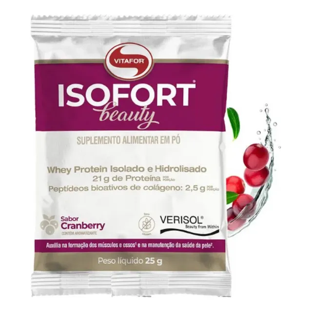 15 Sachês Isofort Beaty Vitafort 25g Cranberry