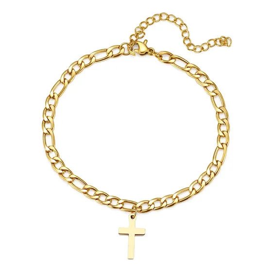 Pulsera Tobillera Acero Quirúrgico Cruz Mujer Hombre Moda 20